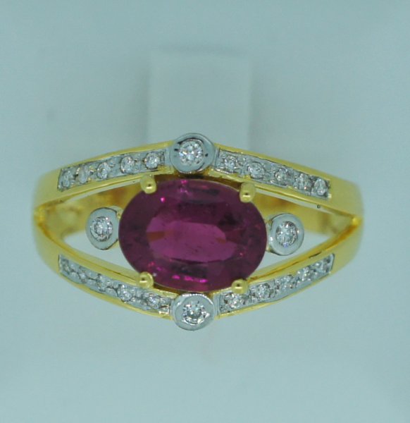 Bague en or 18 ct avec tourmaline